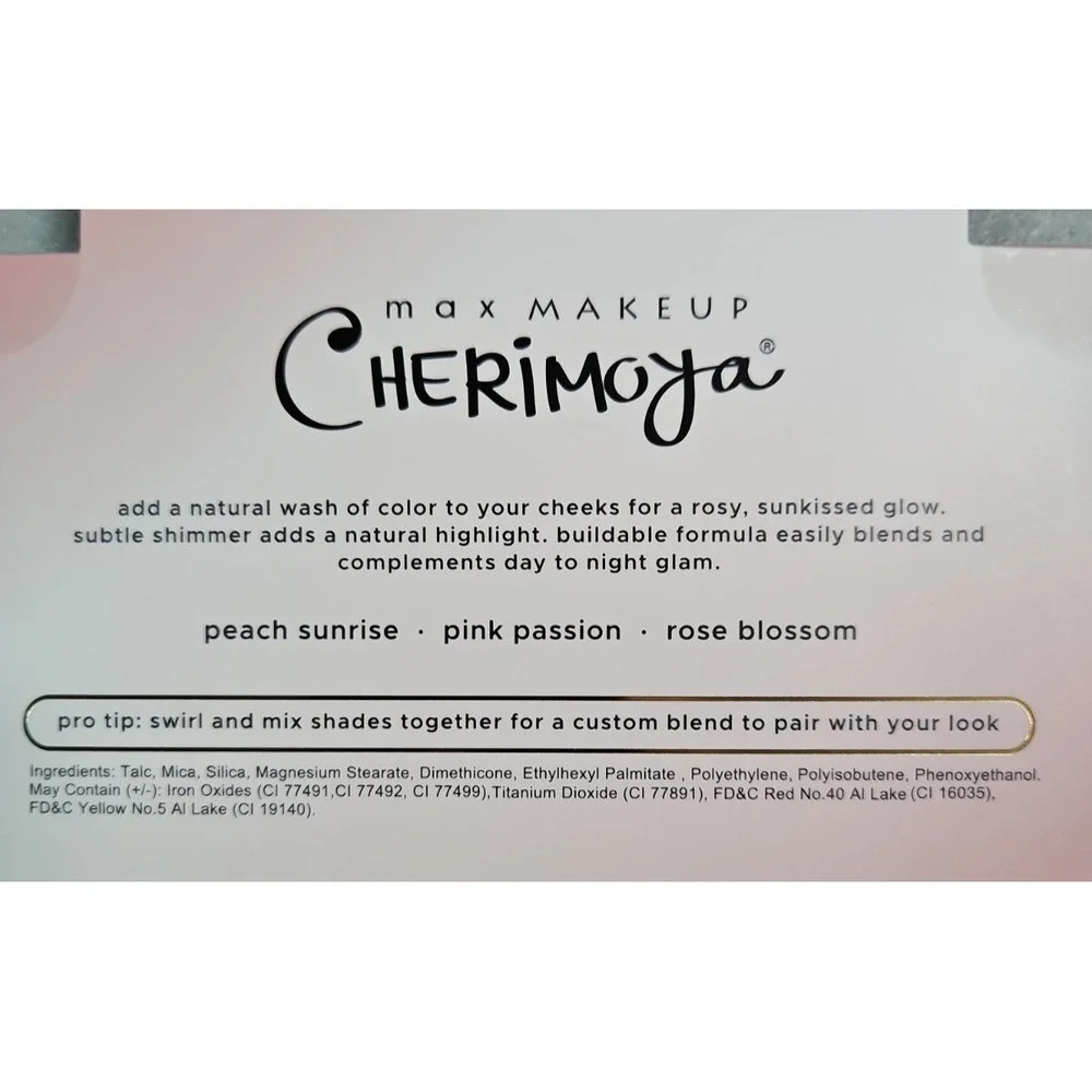 Max Makeup Cherimoya Cheek Flush Trio Blush Palette